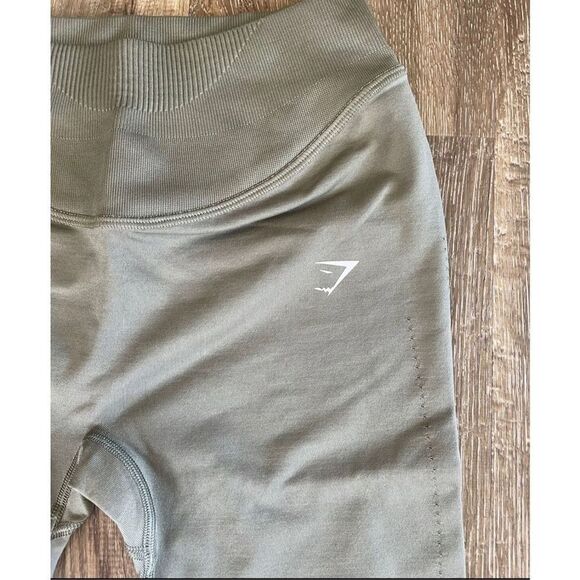 GYMSHARK Sweat Seamless Leggings Women's high waisted Olive Green Size Medium-NW - Picture 3 of 5